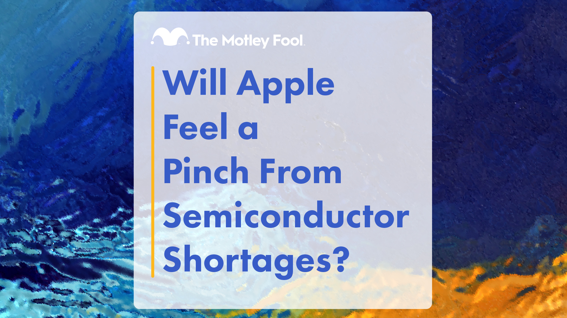 Will Apple Feel a Holiday Pinch From Semiconductor Shortages? | The Motley Fool 1 Will Apple Feel a Holiday Pinch From Semiconductor Shortages? | The Motley Fool
