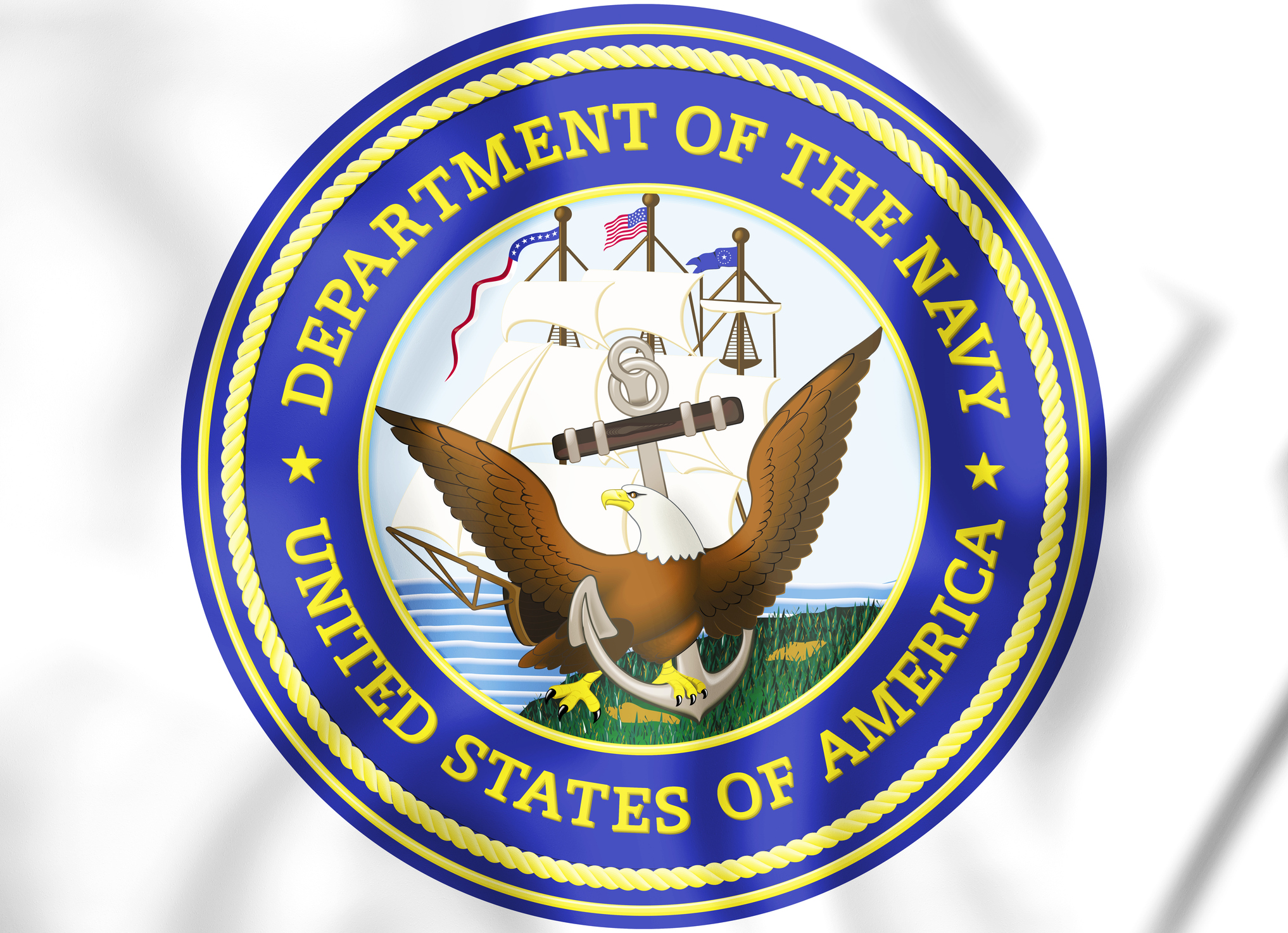 3D seal of the United States Department of the Navy.