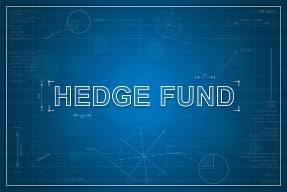 The words "hedge fund" written on a blueprint.