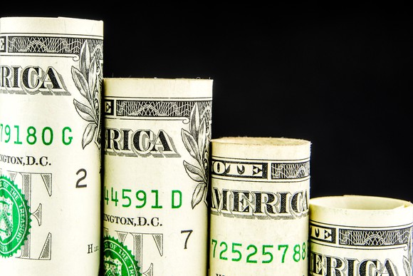 Dollar Bill Falling Step Pattern Getty