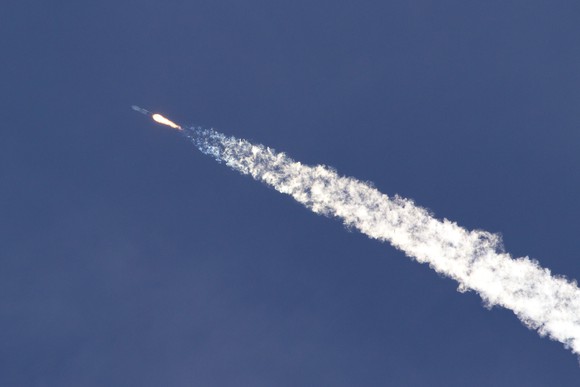A rocket launch.