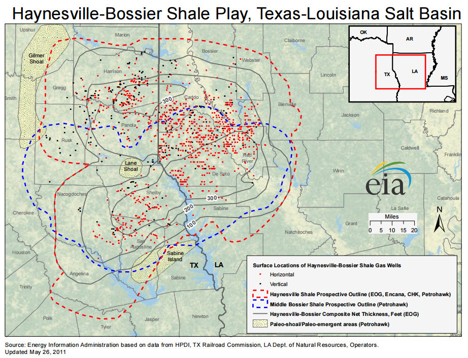 Haynesville shale map