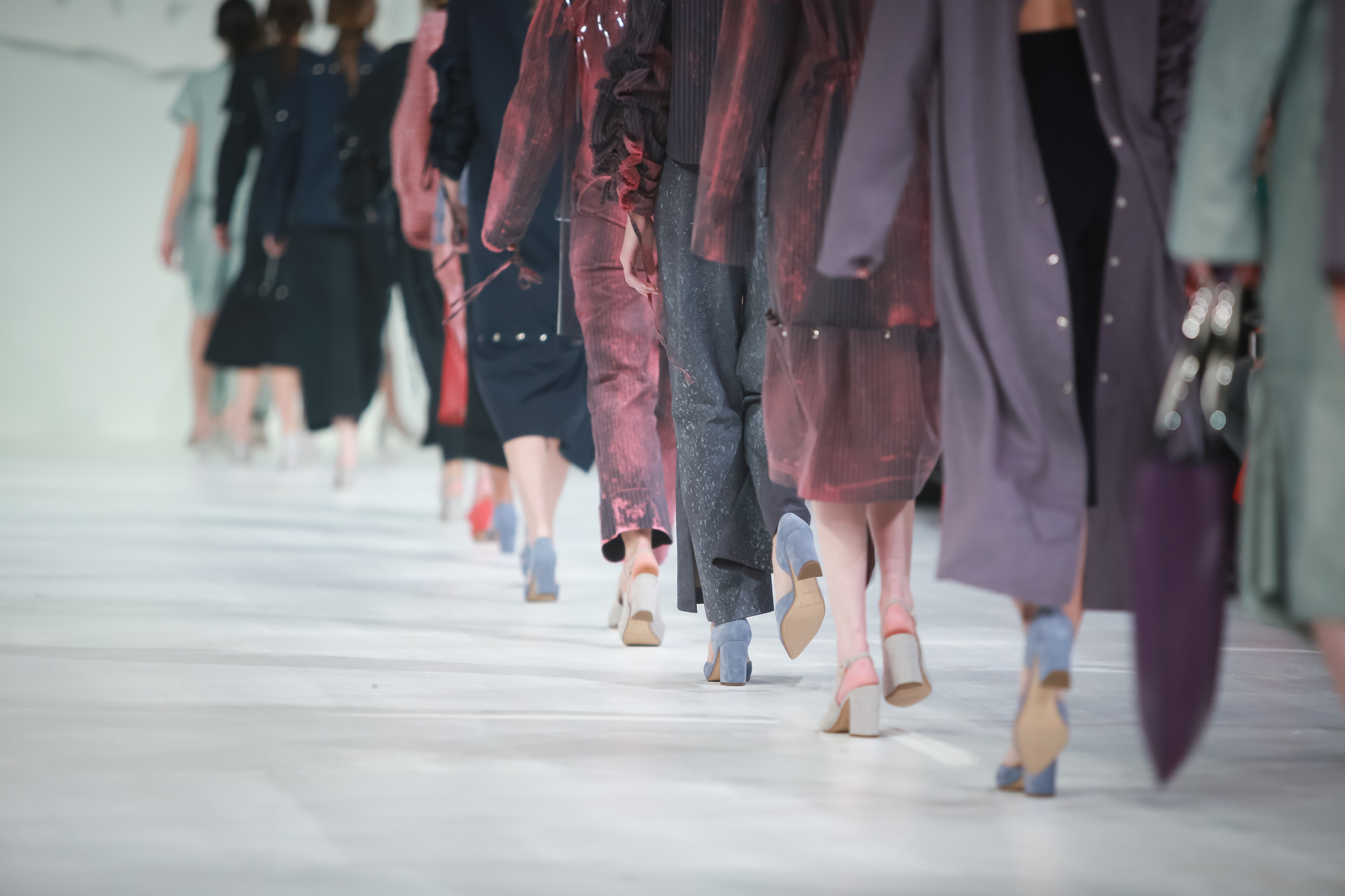 Fashion models on a runway.