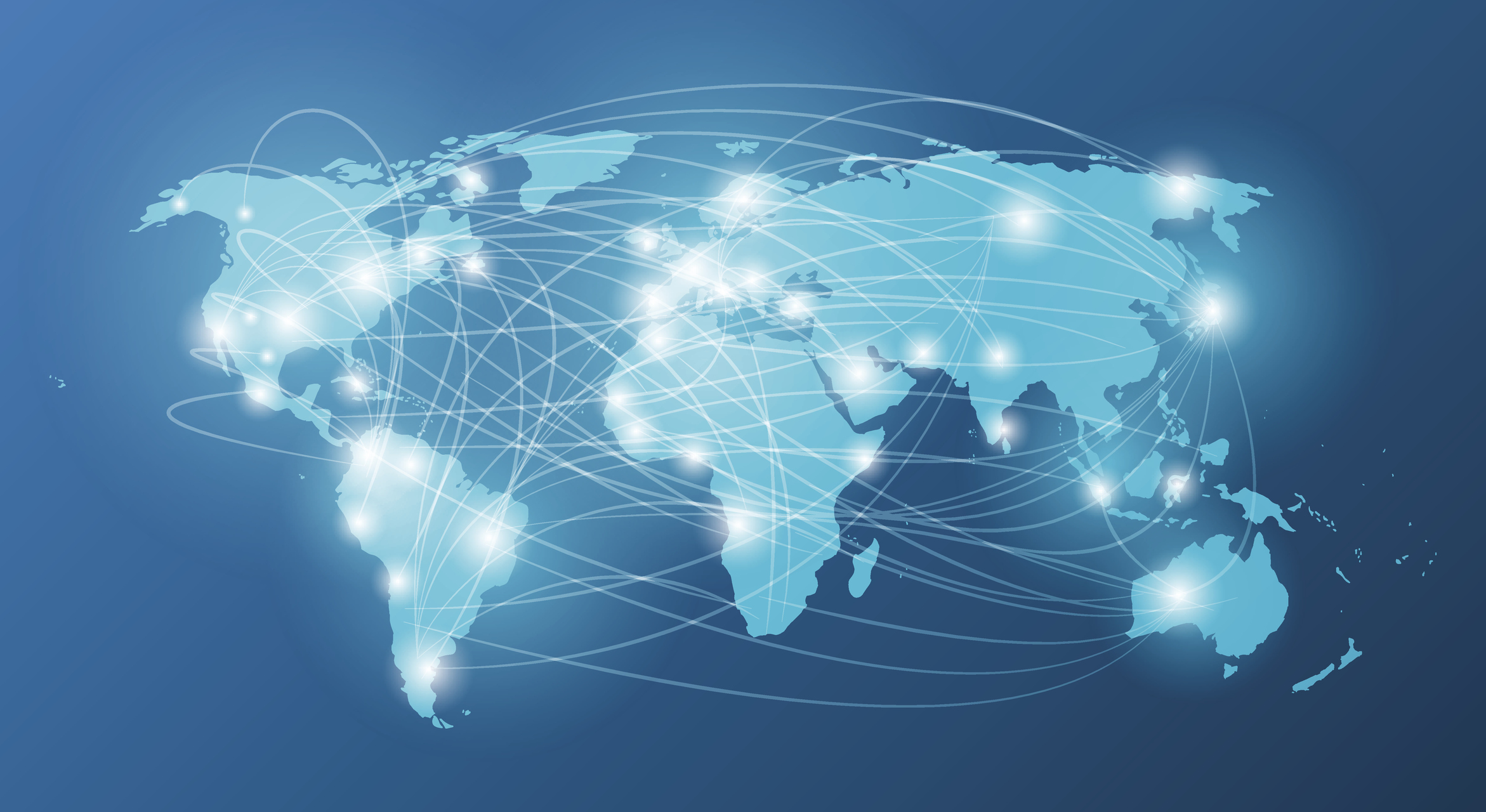 Map of the connected globe.