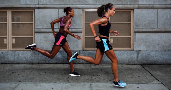 Two joggers.