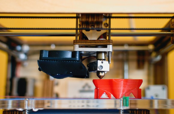 Picture of 3D printer in action