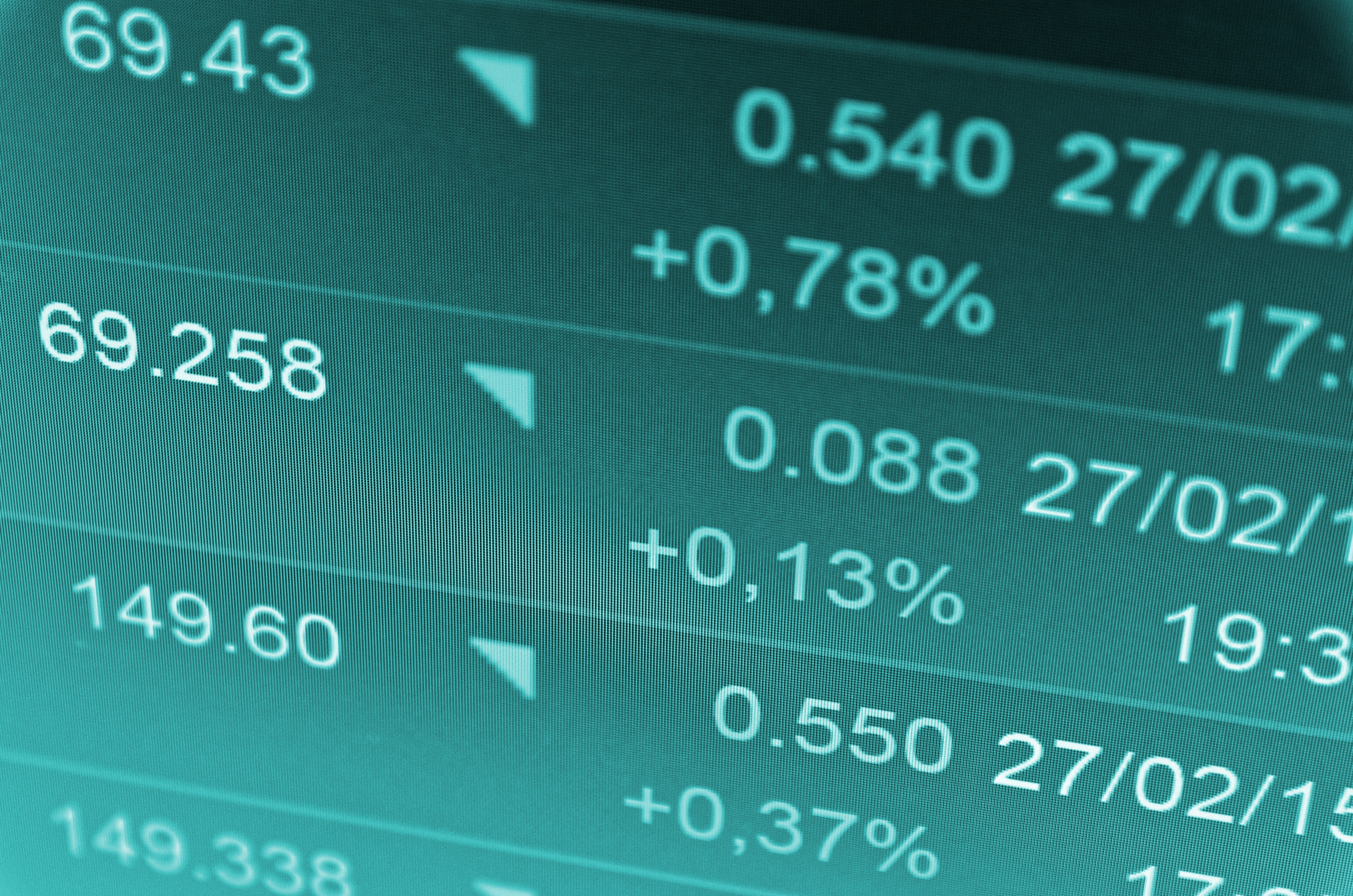 Results on a stock trading screen