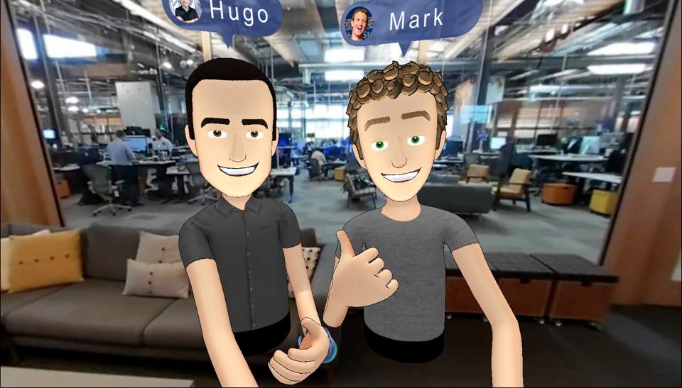 Hugo Barra and Mark Zuckerberg meeting in virtual reality
