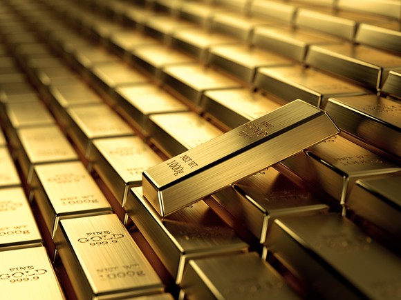 Stack of gold bars.