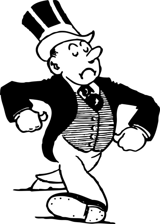 Cartoon drawing of monopoly man