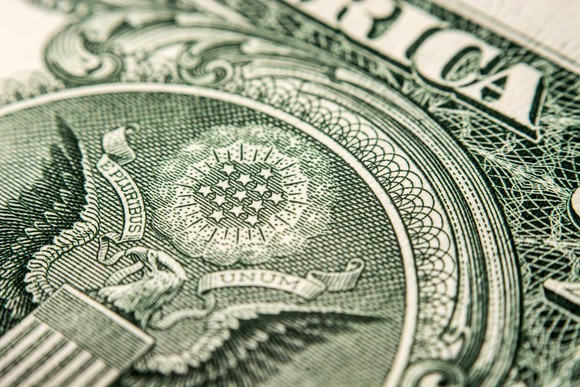 A close up of a dollar bill.