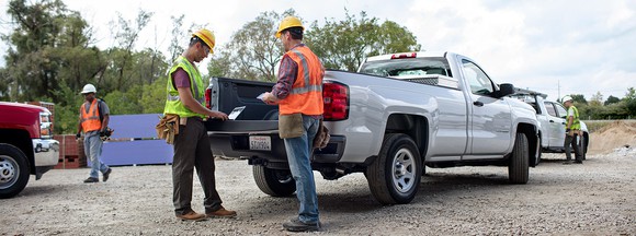 2017 Chevy Silverado 1500 at worksite