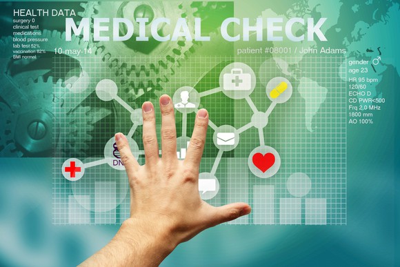 Screen showing words "medical check."