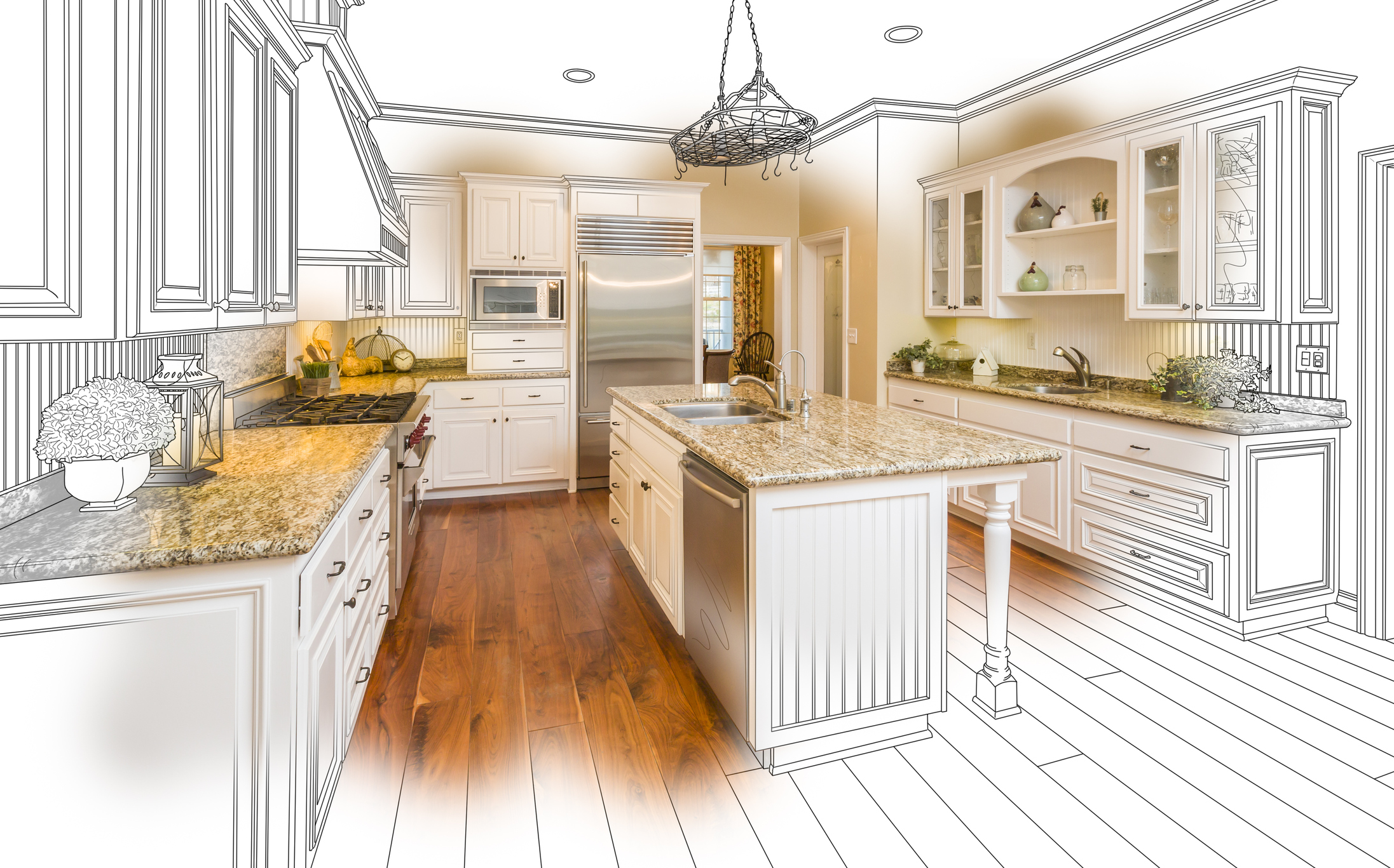 Computer rendition of a kitchen