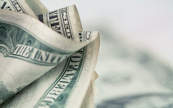 Folded up U.S. currency.