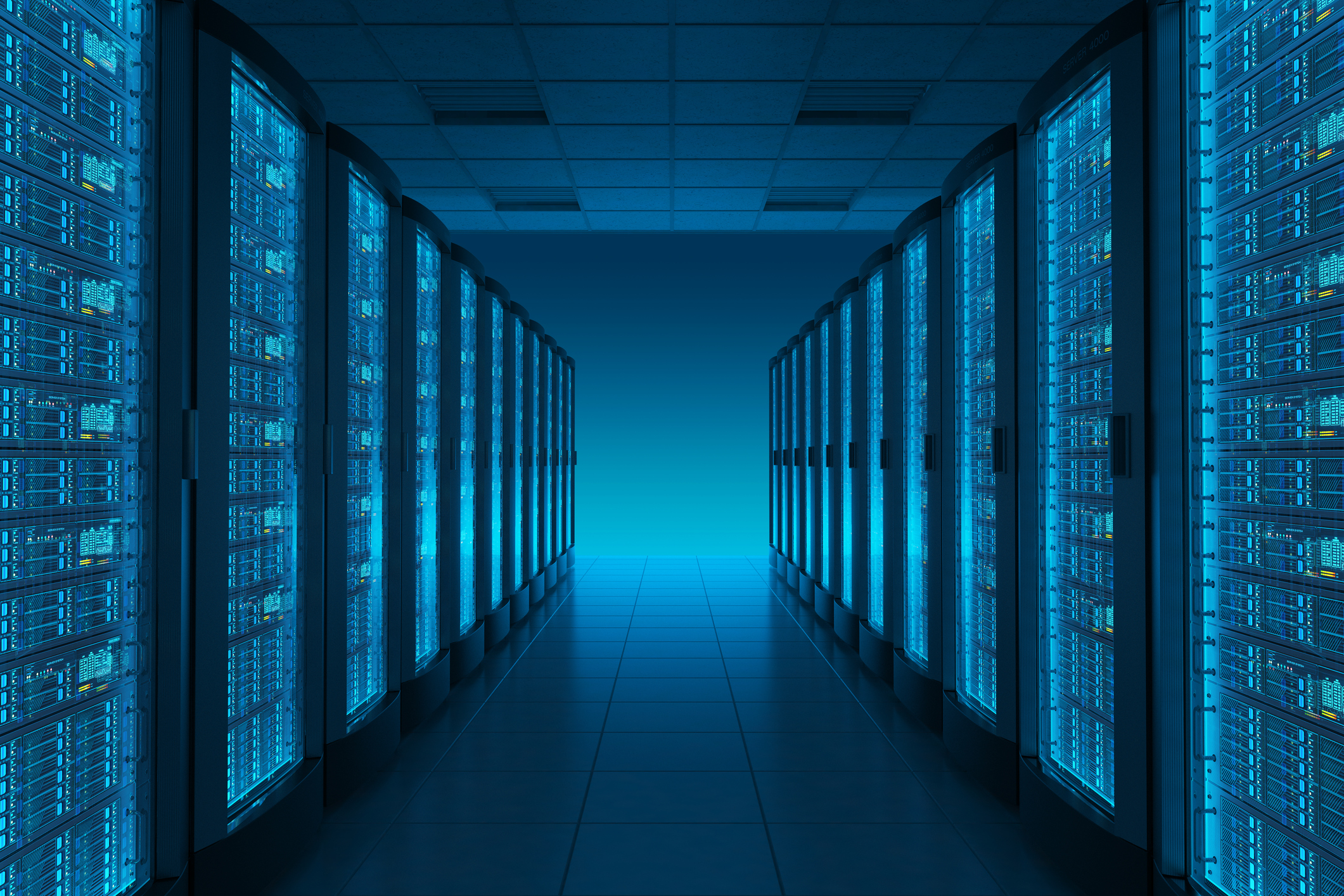 Servers inside a data center