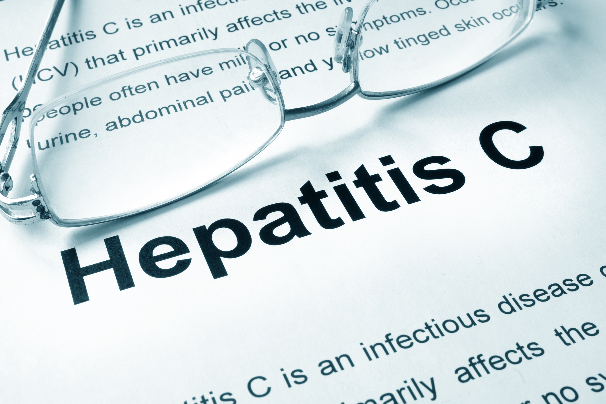 Paper with hepatitis C written on it.