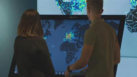 Microsoft employee testing cloud solutions.