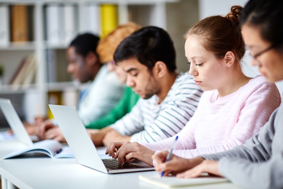 College students studying