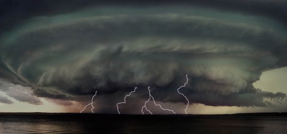 Storm clouds with lightning