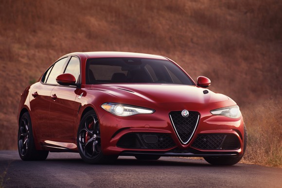 Red Alfa Romeo Giulia sedan