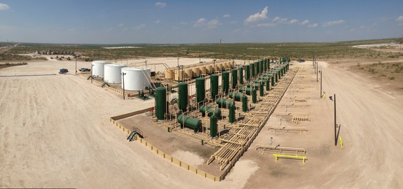 A production facility in the Permian Basin.