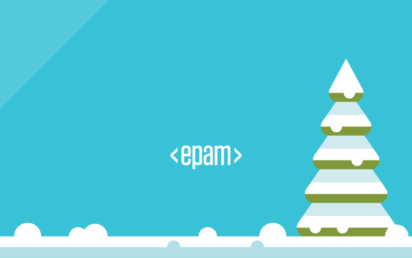 Holiday card format with EPAM corporate logo.