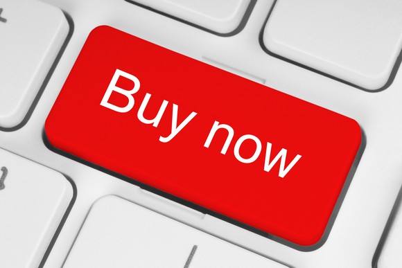 Red 'buy now' button