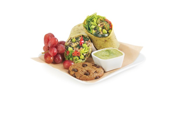 Delta's Mediterranean veggie wrap meal option