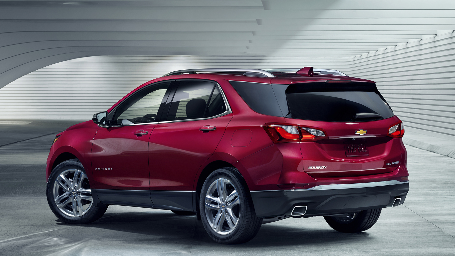 A red 2018 Chevrolet Equinox.