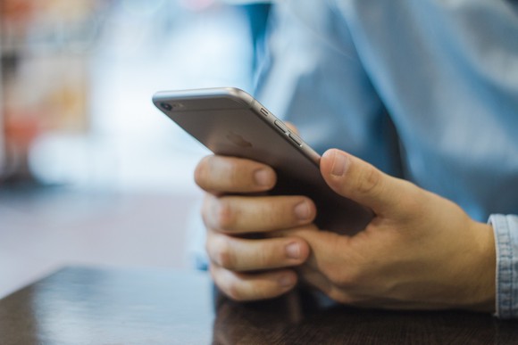 Man holding a smartphone