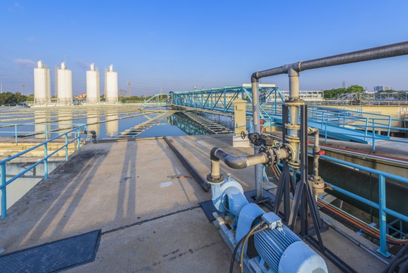 A wastewater treatment facility.