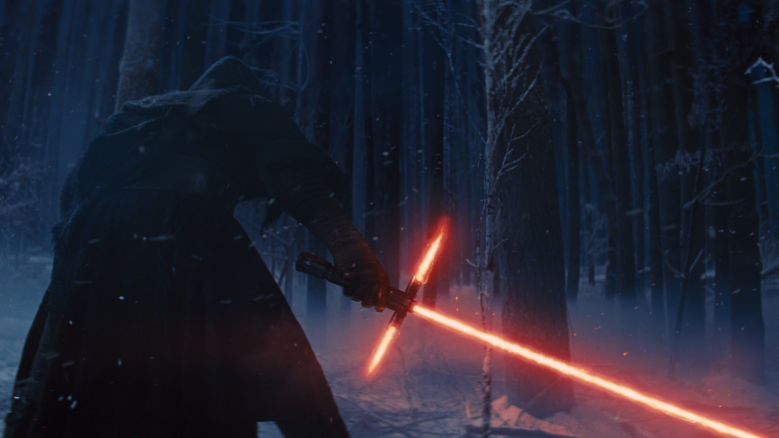 Kylo-Ren with light- saber.