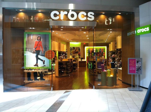 A Crocs storefront.