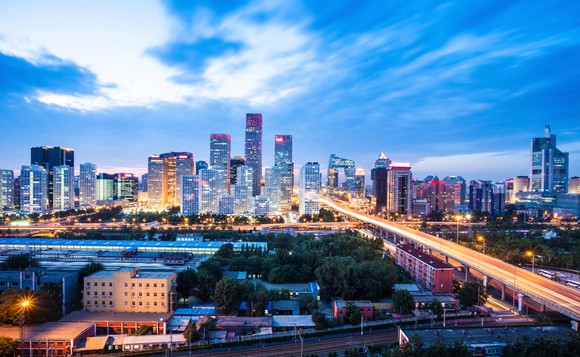 The skyline of Beijing, China.