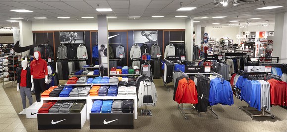 A Nike store-in-store department inside a JCPenney