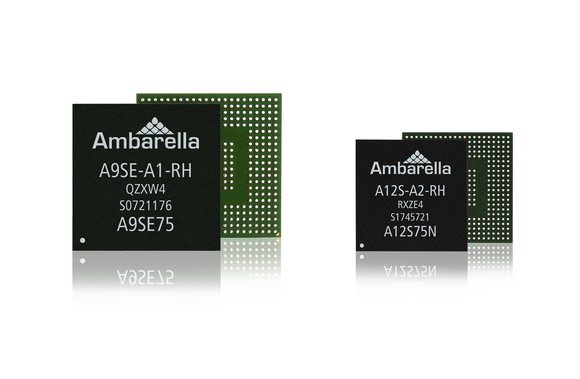Ambarella's A9SE-A1 and A12S-A2 flying camera SoCs.