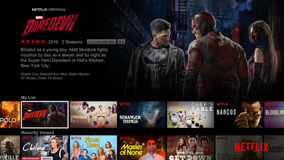 Netflix home screen.