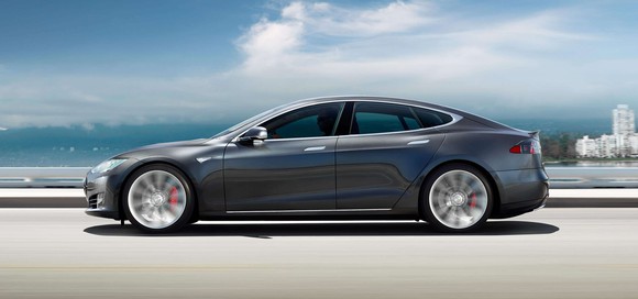 A Tesla Model S.