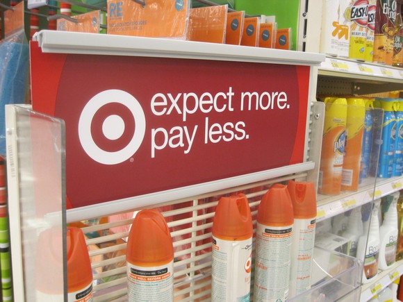 A sign inside a Target store