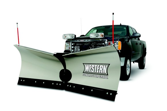 Truck with plow attachment.
