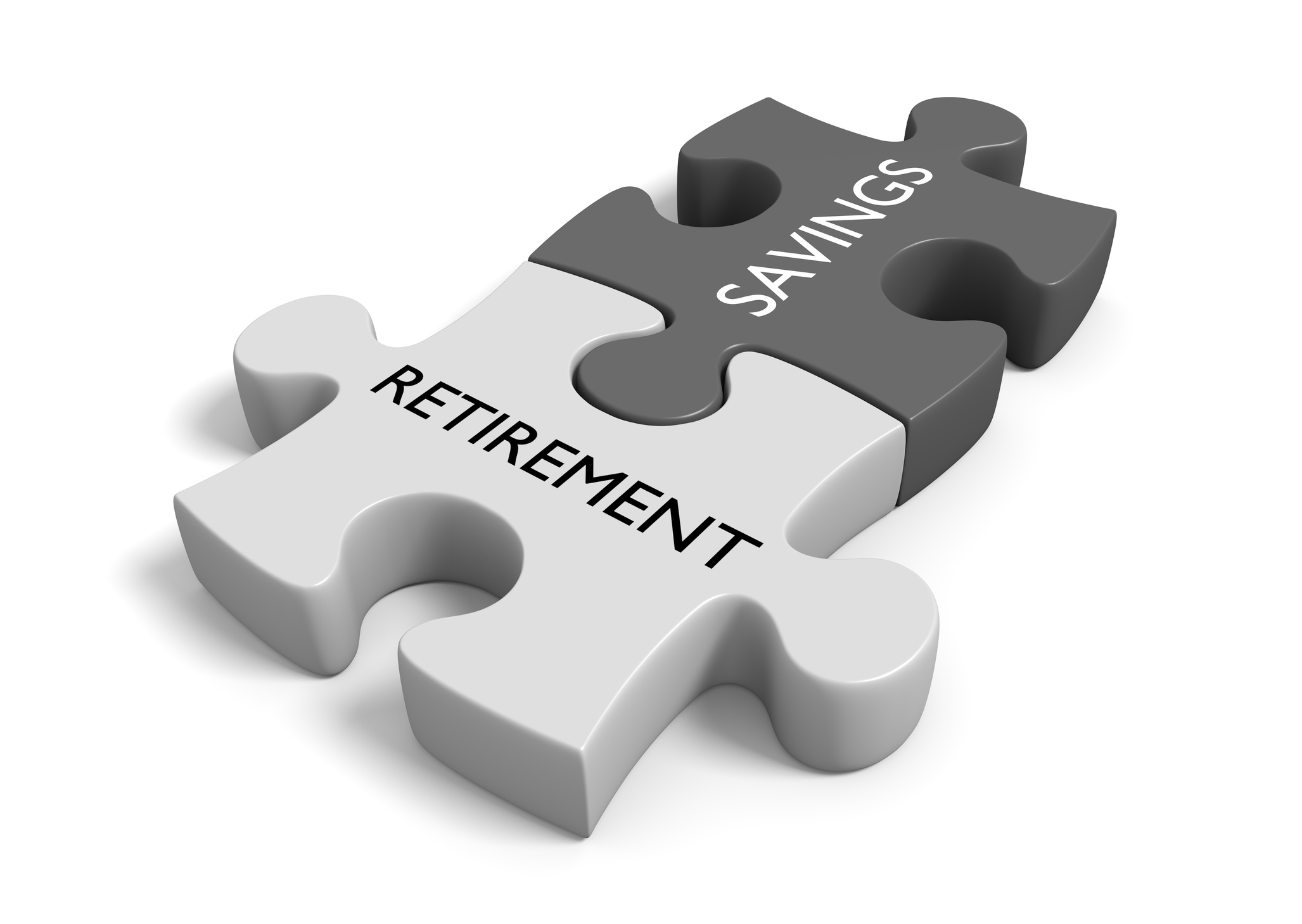 Puzzle pieces that say "Retirement" and "Savings"