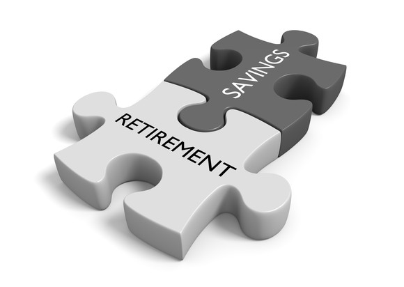 Puzzle pieces that say "Retirement" and "Savings"