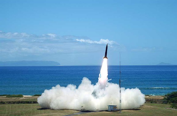 A rocket launch.