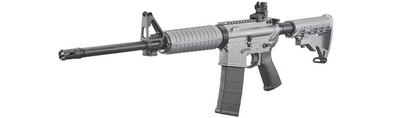 A Ruger AR-556 modern sporting rifle