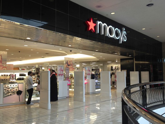 The entrance of a Macy's inside a mall