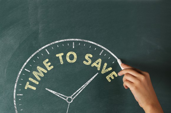 "Time to save" written on wall