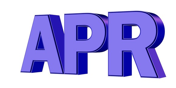 The letters APR in purple