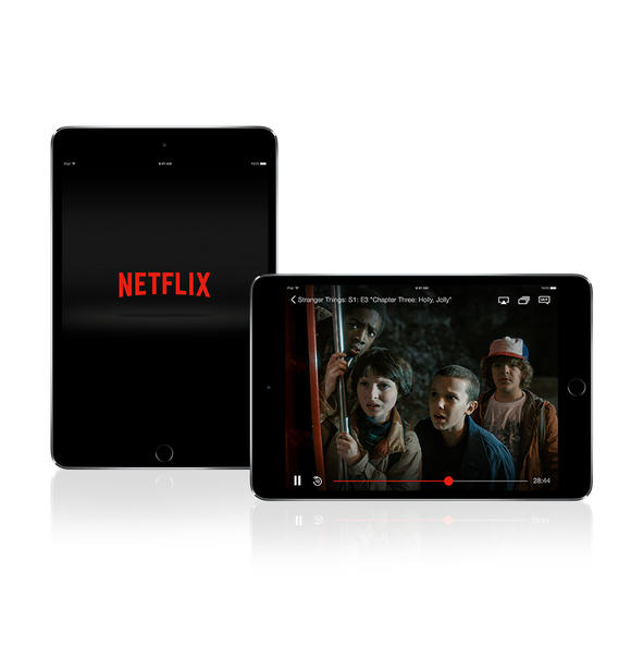 Netflix on a mobile phone and tablet.