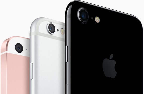 An iPhone 5, 6, and 7 side by side.